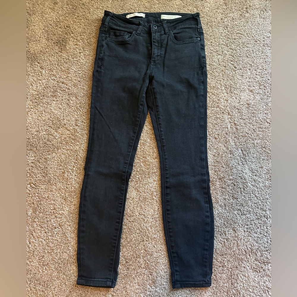Pilcro Sleek Black Skinny Jeans Size 28